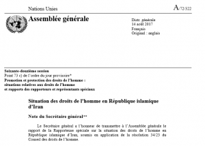 rapport ONU Iran