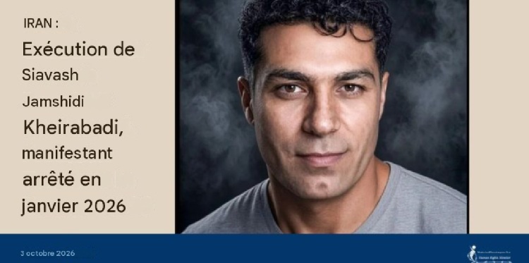 Exécution de Siavash Jamshidi Kheirabadi, manifestant détenu en janvier 2026
